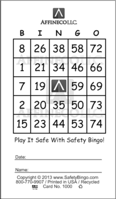 BW 2x3 Affineco Custom Bingo Card(s)