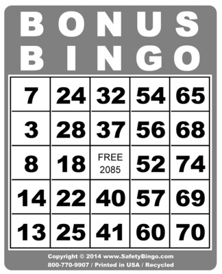 Color 3x4 BONUS BINGO Cards (Pack of 100)
