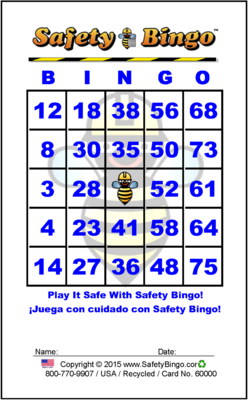 Color 2x3 Spanish SAFETY BINGO Cards (Pack of 100)