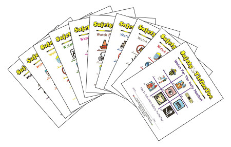 Color 3x4 SAFETY TICTACTOE Cards (Pack of 100)