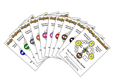 Color 3x4 SAFETY BASEBALL Cards (Pack of 100)