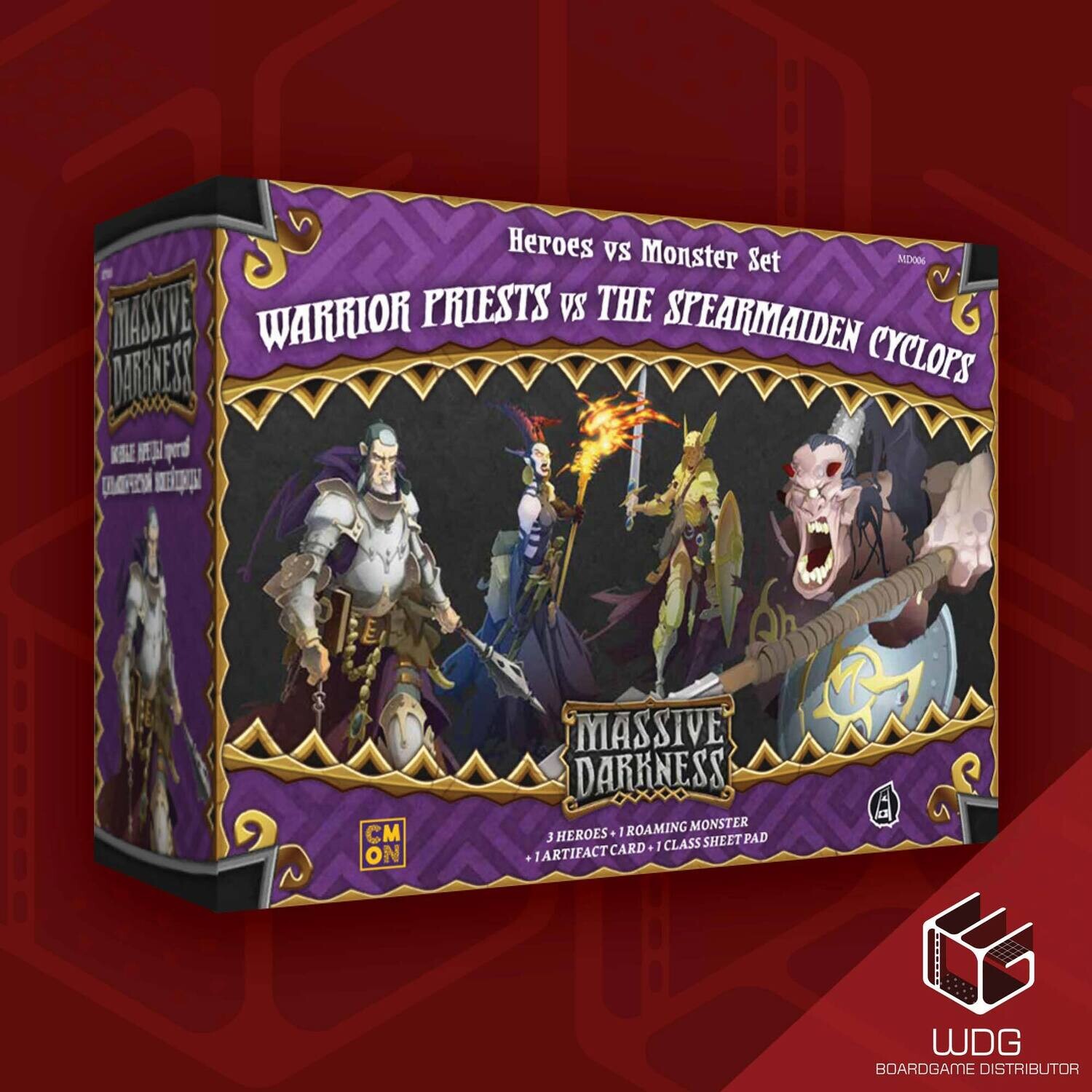 Massive Darkness: Heroes &amp; Monster Set: Warrior Priests vs. The Spearmaiden Cyclops