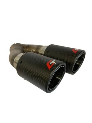 Carbon Sierstuk CT 76mm Afgerond Dubbel Rechts