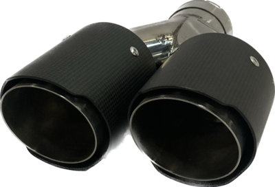 Carbon/Chrome Sierstuk 76mm Dubbel Rechts Carbon/Chrome Sierstuk 76mm Dubbel Rechts