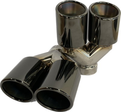 SET RVS Sierstuk CT 80mm Dubbel Dark Chrome