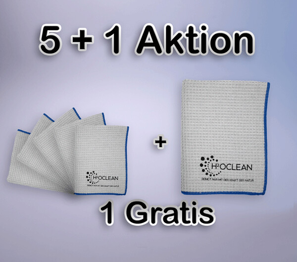 H2OCLEAN® Waffel-Mikrofasertücher 5 Plus 1 Set H2OCLEAN® Waffel-Mikrofasertücher 5 Plus 1 Set