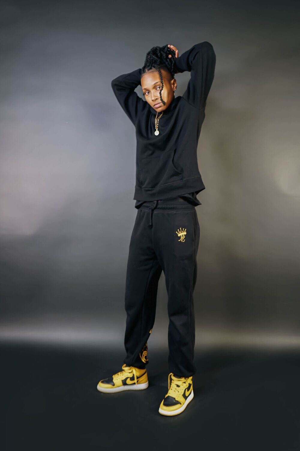 Black/Yellow Smiley Jogging Suit