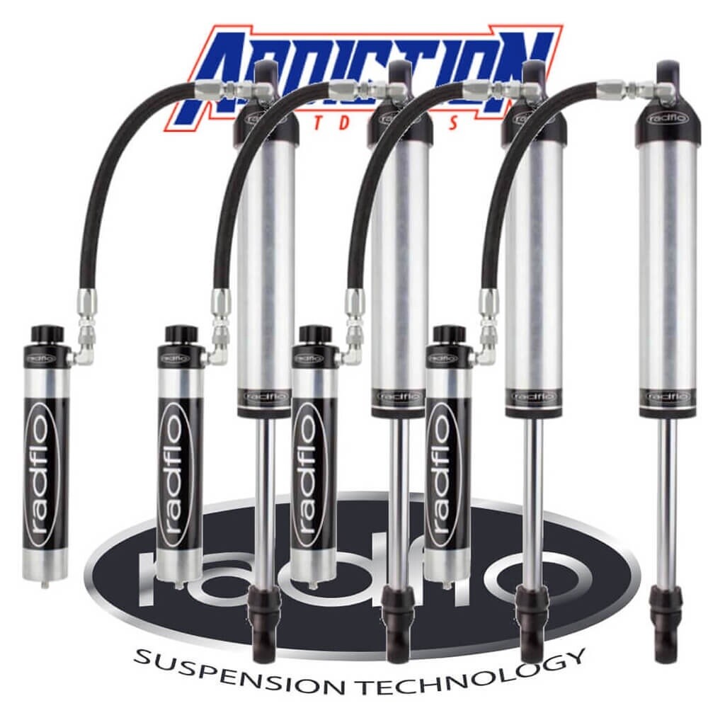 Radflo 2.5 Remote Reservoir With Compresion Adjusters 3-4&quot; Lift Set - Nissan Patrol GU Y61 1998-2016