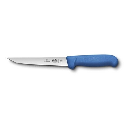 Victorinox Boning Knife, 15cm, Straight, Wide Blade, Fibrox - Blue