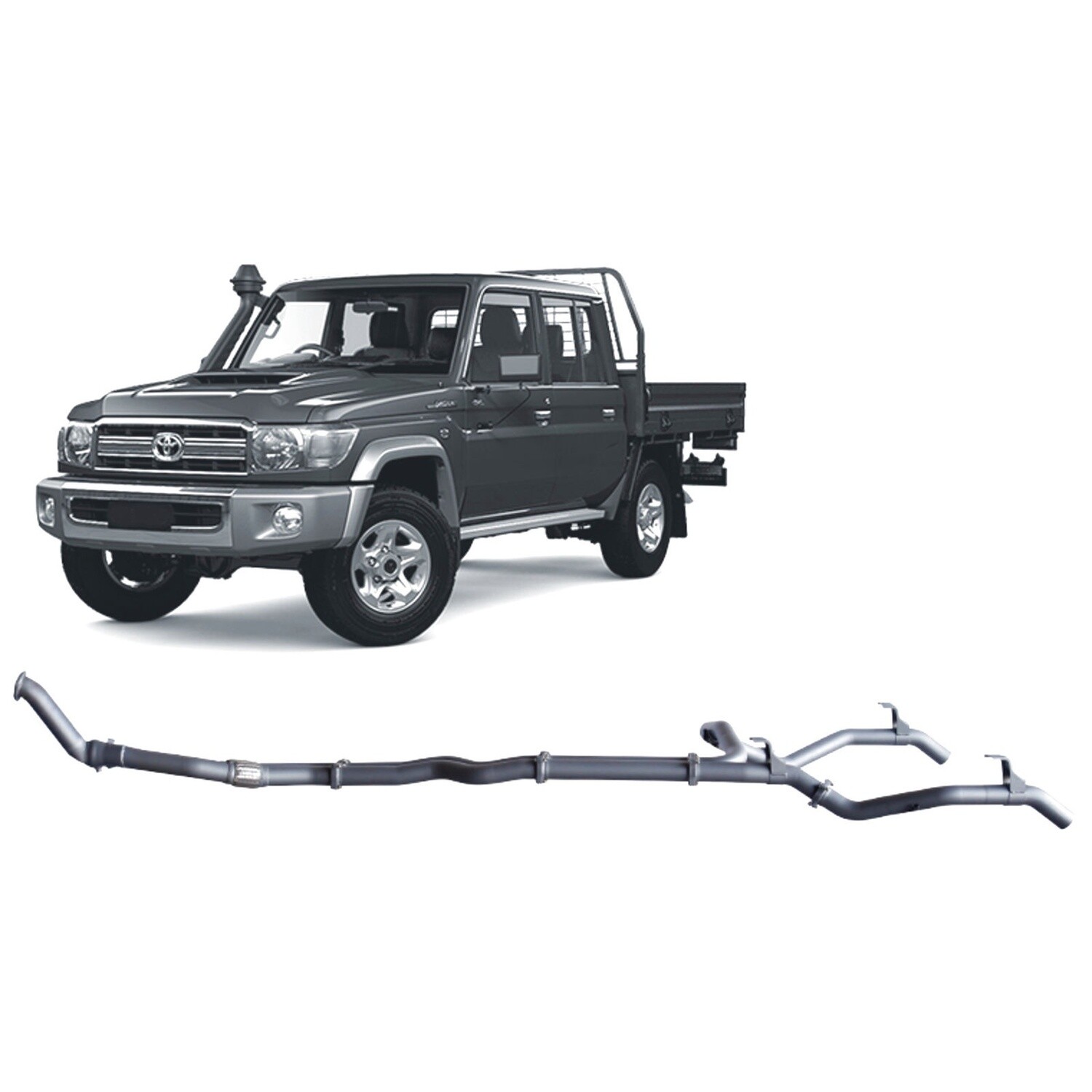 Twin System No Catalytic Converter - Pipe Only