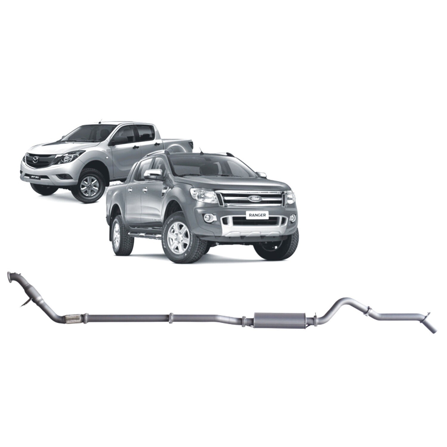 Mazda BT-50  High Flow Catalytic Converter - Large Muffler ZSD-532 (11-16) FDP21100-XCM