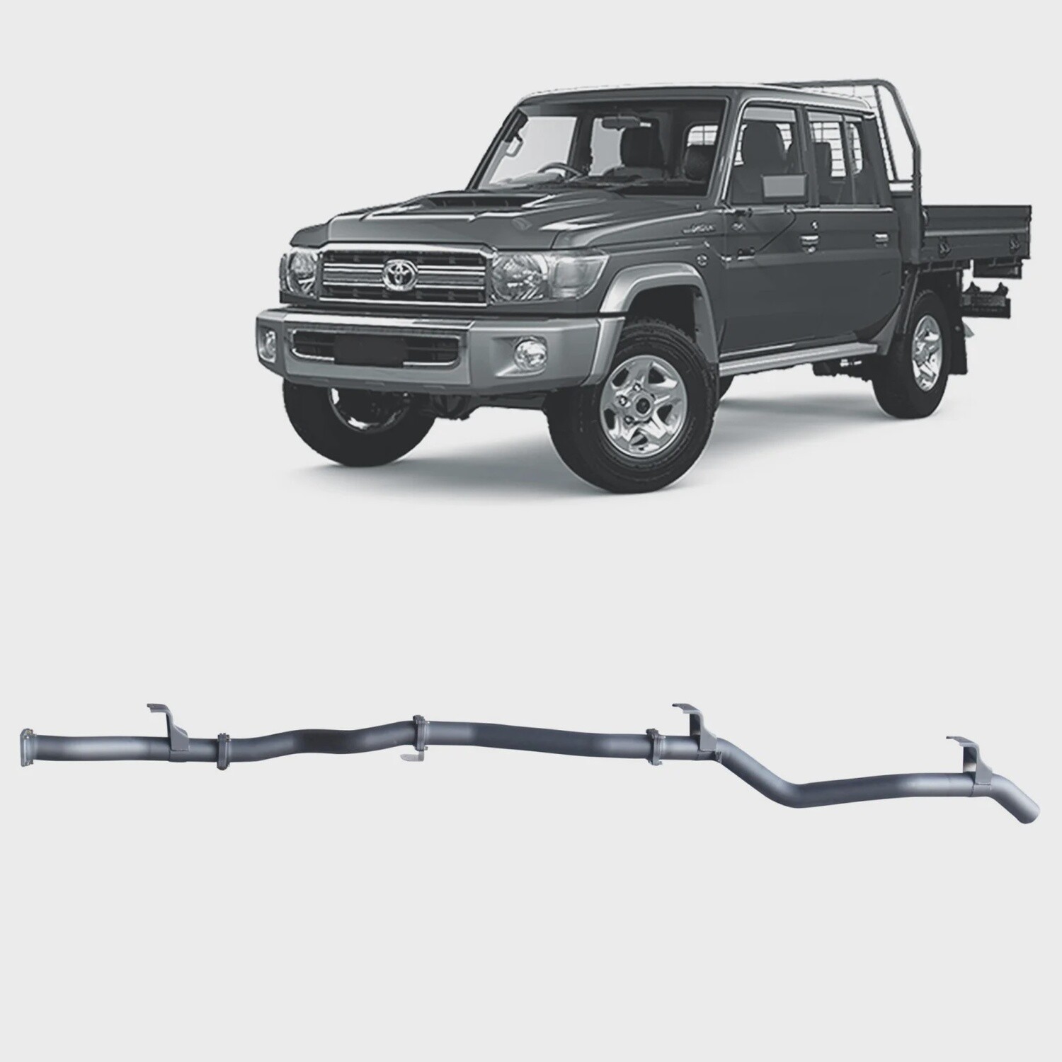 Redback Extreme Duty Exhaust for Toyota Landcruiser 79 Series Single and Double Cab (11/2016 - on), Muffler Option: Pipe Only