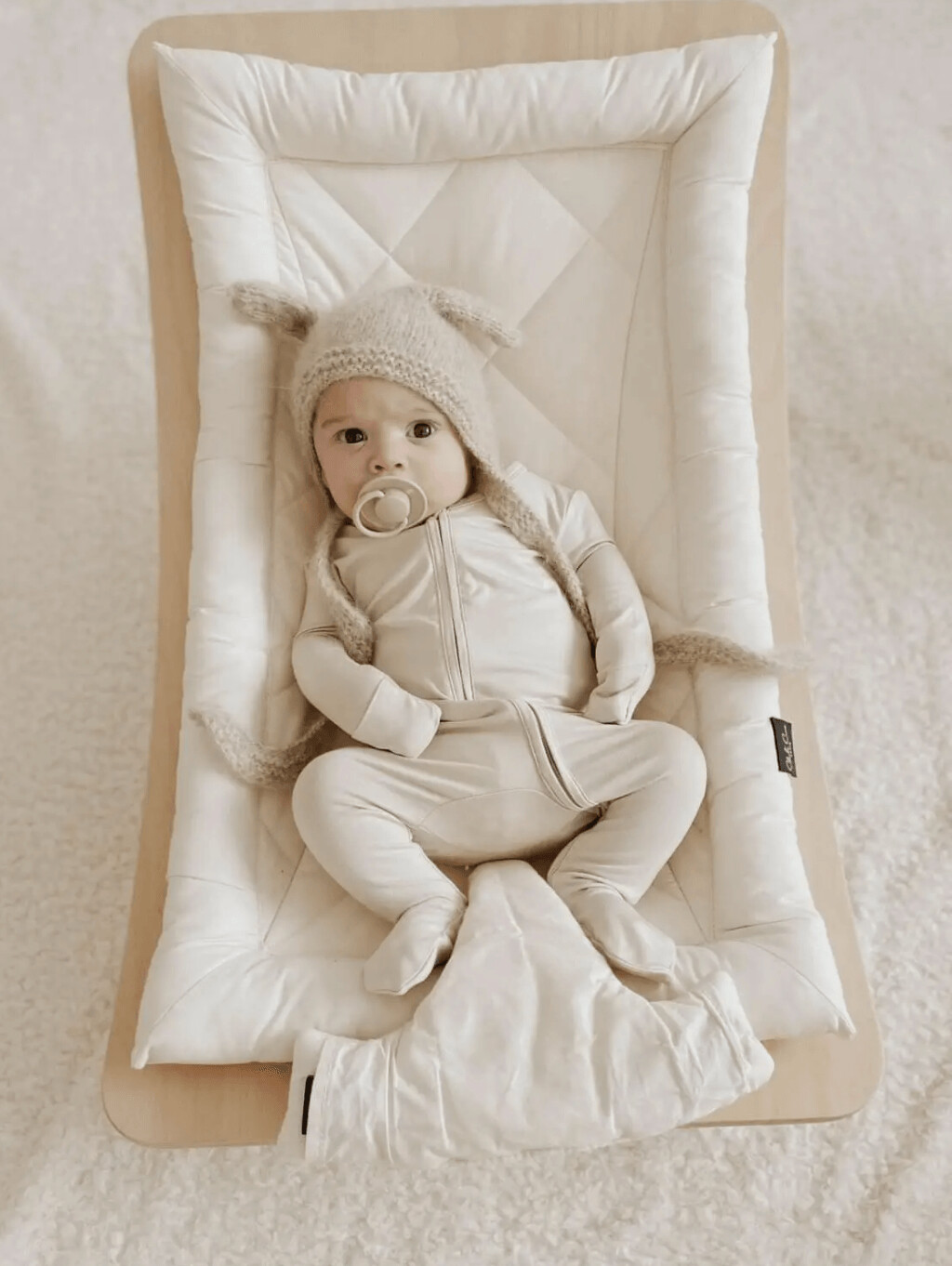Bamboo Zipped Romper Latte