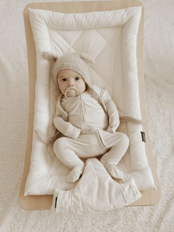 Bamboo Zipped Romper Latte