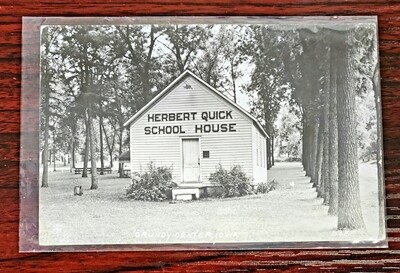 Herbert Quick School House Grundy Center, Iowa Post Card Vintage