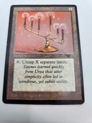 Magic of the gathering  Candelabra of Tawnos card .