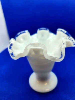  Silvercrest Milk Glass Vase
