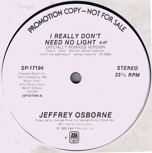 Digital Download. I really don&#39;t need no light (Paul Simpson Re-edit) (96k/24bit wav) 4:47