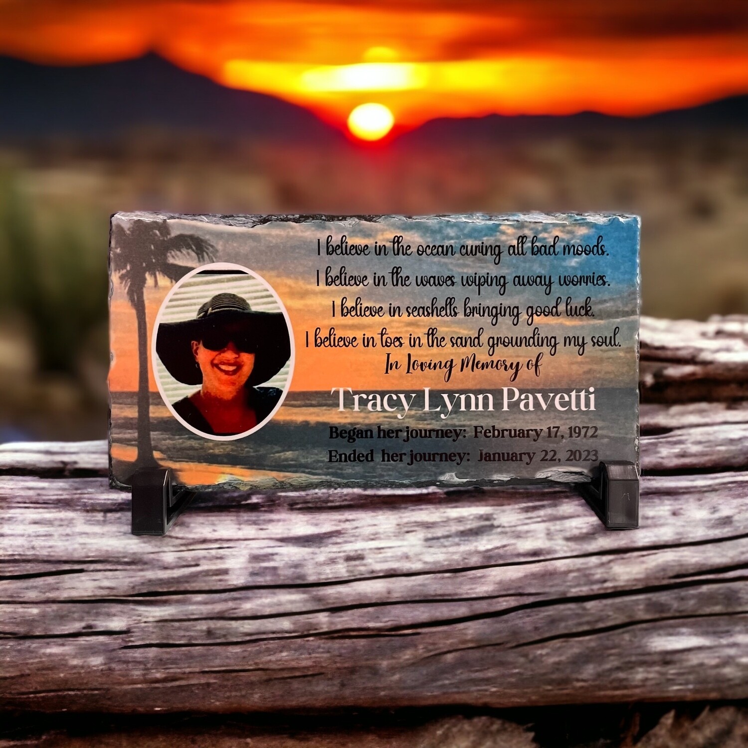 Personalized Slate Memorial Plaque