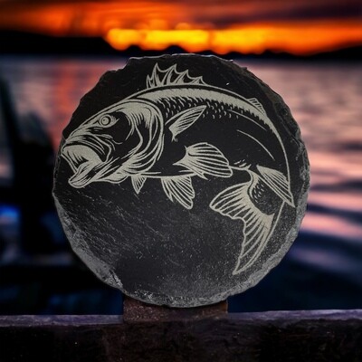 Slate Round Fish Coasters