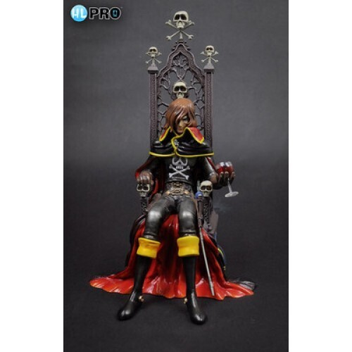Space Pirate Captain Harlock on Throne of Arcadia Statue