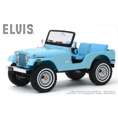 Elvis Presley Jeep CJ-5 Sierra Blue 1/18 Scale Die Cast Vehicle