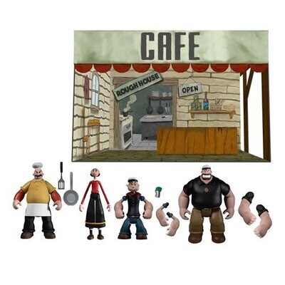 Figurines d'Action Ensemble de Luxes Popeye diorama 5 points Mezco