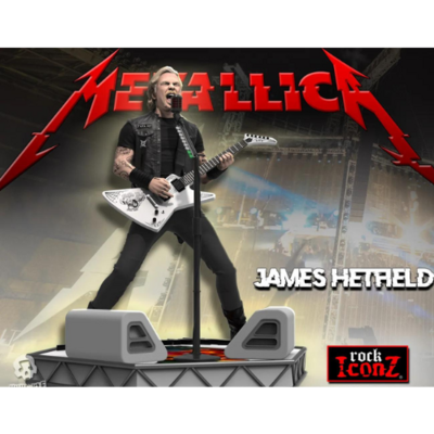 Ensemble de 4 Statues du Groupe Metallica: James Hetfield, Lars Ulrich, Kirk Hammett et Robert Trujillo Rock Iconz Édition Limité