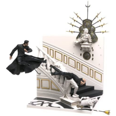 Matrix Series 1 Matrix Reloaded Deluxe BoxedSet Neo Keanu Reeves Chateau Scene Diorama MCFARLANE TOYS 2003 Action Figure