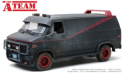 A-TEAM B.A.'s 1983 GMC VANDURA (Weathered Version with Bullet Holes) 1/18 Scale Die Cast Vehicle