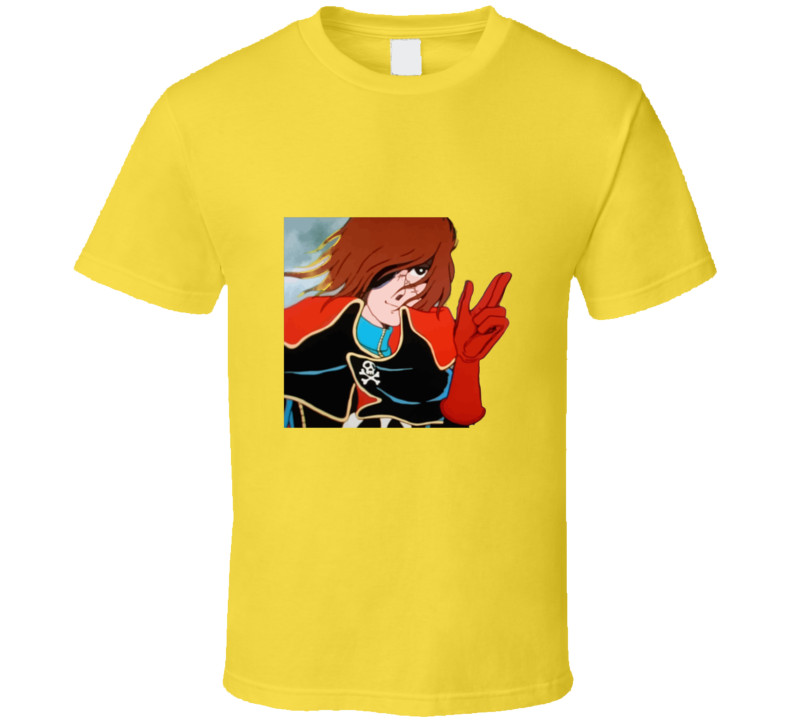 Albator Captain Harlock Space Pirate Salute Vintage Retro Style T-shirt