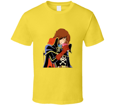 Albator Captain Harlock Space Pirate Glass Of Wine Vintage Retro Style T-shirt