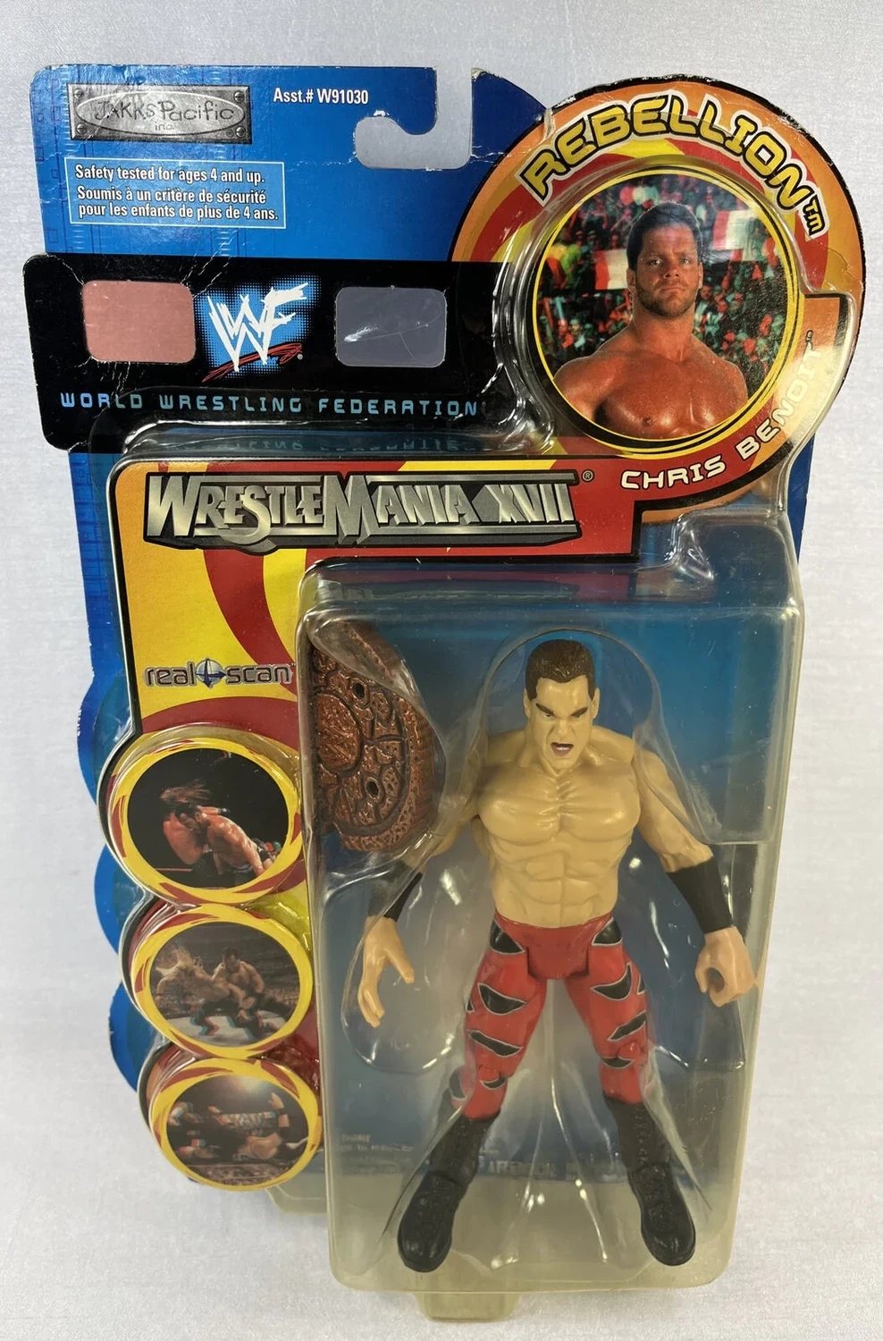 WWE 2000 WWF Jakks Pacific Titantron Live Rebellion Series 1 Chris Benoit Action Figure