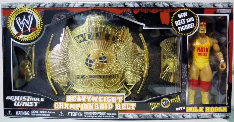 WWE 2006 Jakks Pacific Classic Superstars Toys 'R' Us Exclusive Heavyweight Championship Belt with Hulk Hogan Action Figure