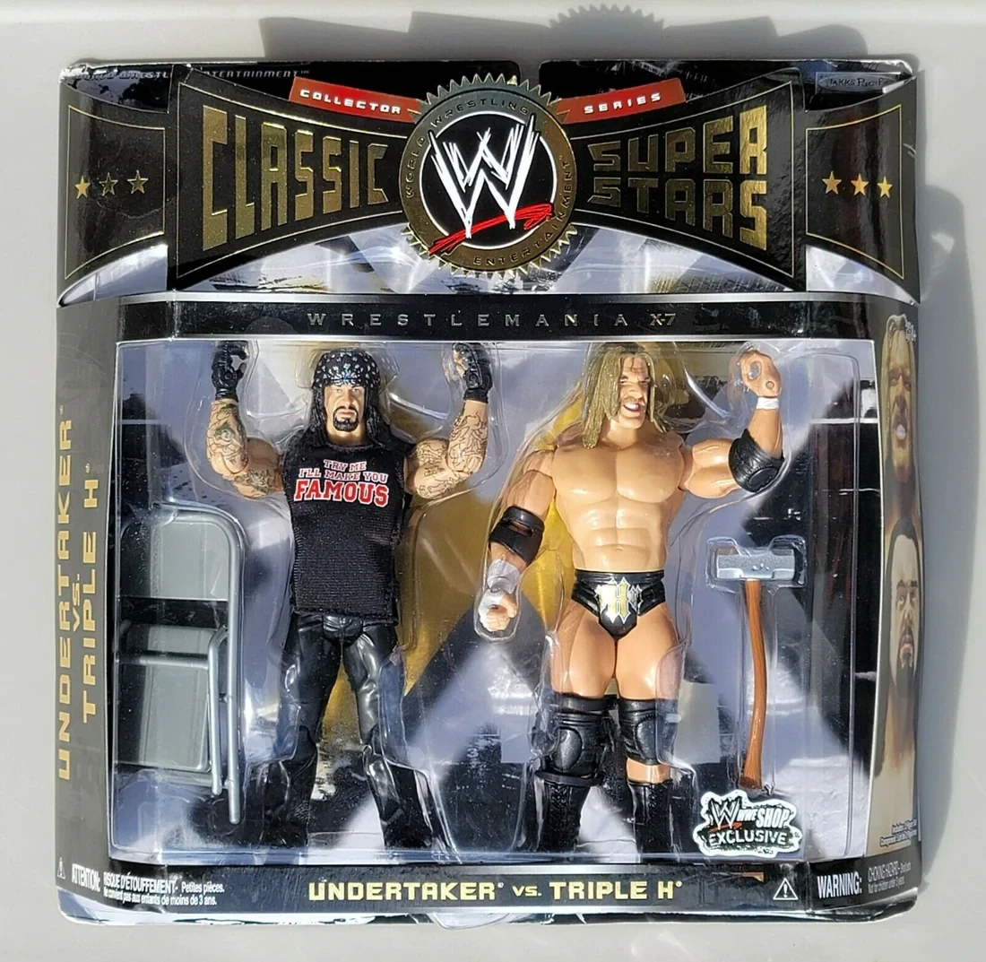 Figurine d'Action WWE 2009 Jakks Pacific Classic Superstars WrestleMania X7: Undertaker vs. Triple H Ensemble de 2 Exclusif WWE Shop