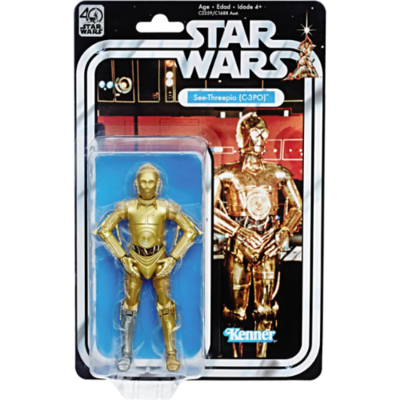 Figurine d'Action Star Wars Un Nouvel Espoir 40ième Anniversaire C-3PO See-Threepio Black Series 6 Pouces Mint