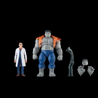 Avengers 60th Anniversary Marvel Legends Gray Hulk and Dr. Bruce Banner 6 Inch Action Figures