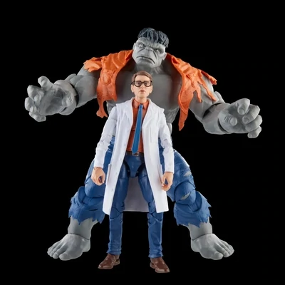 Figurine d&#39;Action Avengers 60e anniversaire Marvel Legends Grey Hulk et Dr. Bruce Banner de 6 pouces