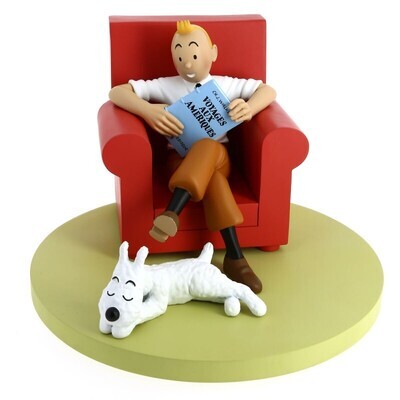 Tintin and Snowy at home! Red Armchair The Icons Collection Resin Statue