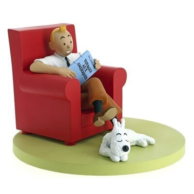 Tintin and Snowy at home! Red Armchair The Icons Collection Resin Statue