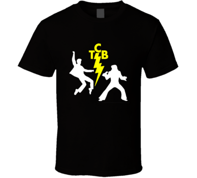 Elvis White Shadow 50's 70's And Yellow Tcb Logo Vintage Retro Style T-shirt And Apparel T Shirt