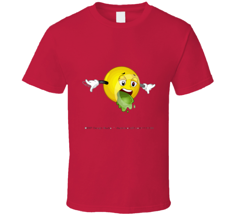 Happy Face Barfing Vintage Retro Style T-shirt