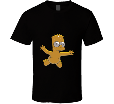 The Simpsons Bart Naked Mashup Nirvana T Shirt