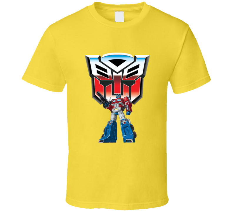 Transformers Optimus Prime And Otobot Logo Vintage Retro Style T-shirt