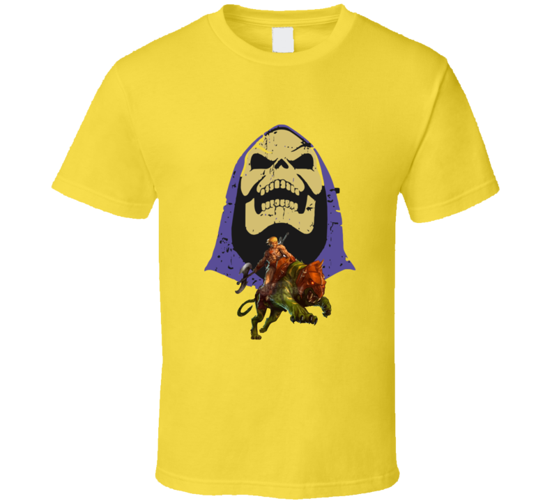 Masters Of The Universe Skeletorl He-man Battle Cat Vintage Retro Style T-shirt
