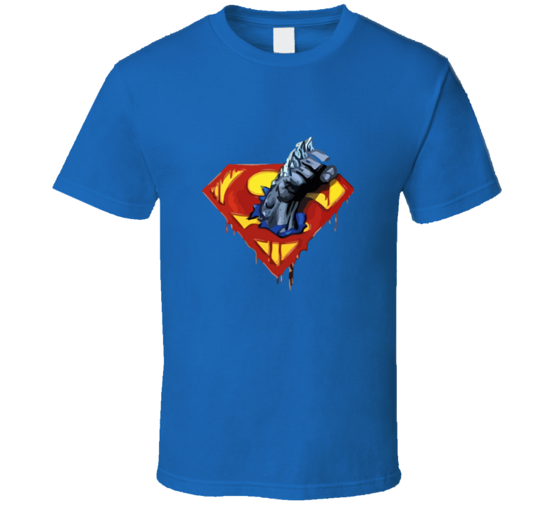 Dc Superman Logo Doomsday Fist Vintage Retro Style T-shirt