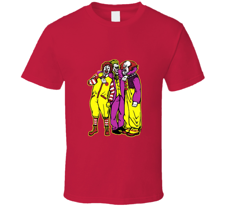 Our Clown Friends Ronald Mcdonald Joker Pennywise Vintage Retro Style T-shirt