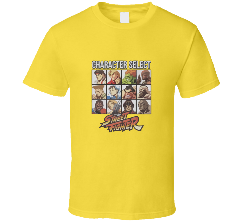 Street Fighter Character Select Vintage Retro Style T-shirt