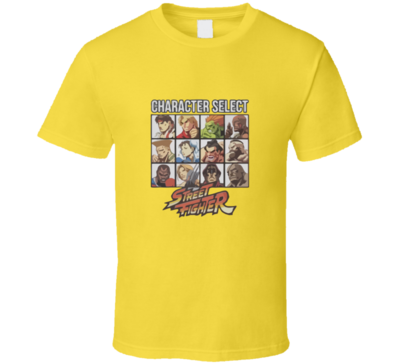Street Fighter Character Select T-shirt And Apparel T Shirt