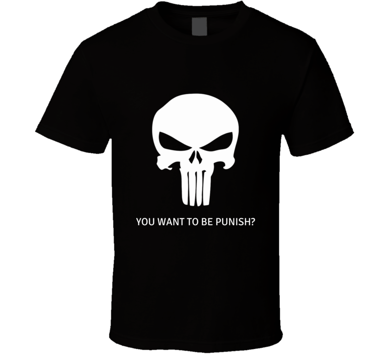 Marvel Punisher You Want To Be Punish Vintage Retro Style T-shirt
